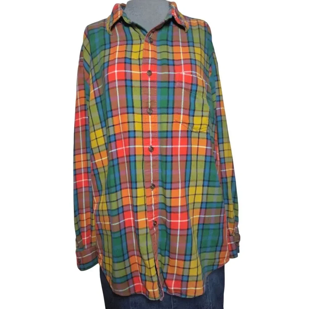 J Crew Cotton Flannel Button Down Size Large